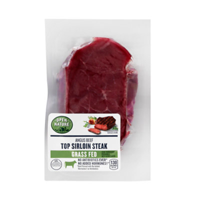 Meat Service Counter Open Nature Beef Grass Fed Angus Top Sirloin Steak - 1 LB