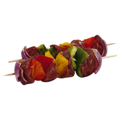 Meat Service Counter Kabobs USDA Choice Beef With Vegetables 1 Count - 0.75 LB