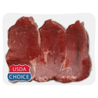 Meat Counter Beef USDA Choice Bottom Round Steak Thin Carne Asada Service Case - 1 LB