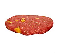 Meat Counter Beef Ground Beef Pub Burger Cheddar & Green Chile Service Case 1 Count - 6 Oz