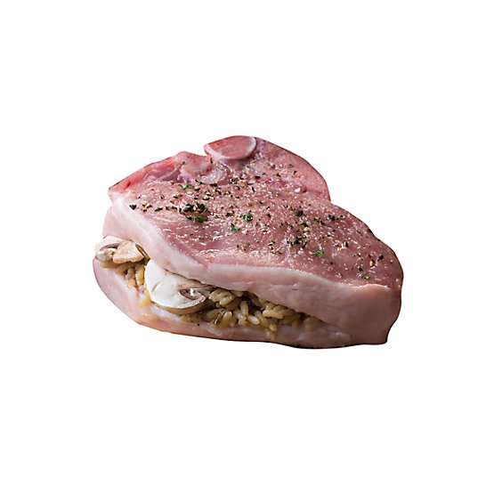 Pork Loin Chops Bone In Stuffed Service Case - 1.5 Lb.