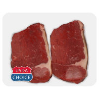 Meat Counter Beef USDA Choice Bottom Round Steak Service Case - 1 LB