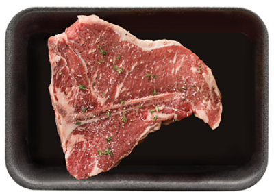 Beef USDA Choice Loin Porterhouse Steak Seasoned Service Case - 2 Lb