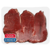 Meat Counter Beef USDA Choice Bottom Round Steak Thin Cut Marinated Service Case - 1 LB