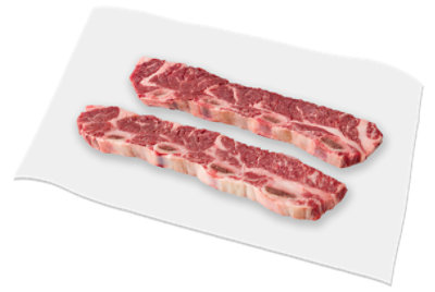 USDA Choice Beef Chuck Flanken Style Ribs Service Case - 1.5 Lb. - Image 1