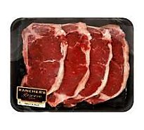 USDA Choice Beef Top Loin New York Strip Steak Bone In Thin Cut Service Case - 1.50 Lb