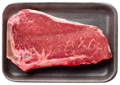 Meat Service Counter USDA Choice Beef Top Loin New York Strip Steak Bone In Thin Cut - 1.50 Lbs.