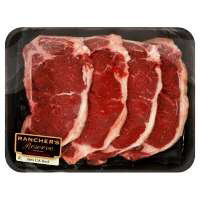 Meat Service Counter USDA Choice Beef Top Loin New York Strip Steak Boneless Thin Cut - 1 LB