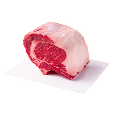 Meat Service Counter USDA Choice Beef Ribeye Roast Bone In - 5 Lb