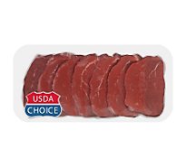 Meat Service Counter USDA Choice Beef Eye Of Round Steak Thin Cut - 1 LB