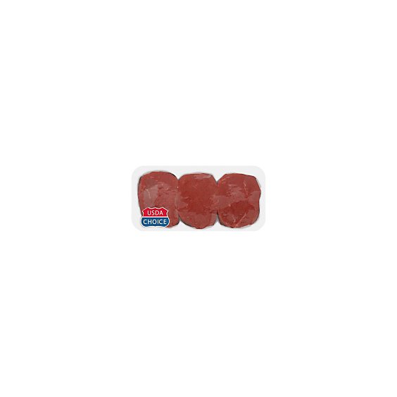 Meat Counter Beef USDA Choice Eye Of Round Steak Over 3lbs Service Case - 2.50 LB