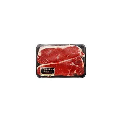 Meat Service Counter USDA Choice Prime Beef Loin New York Strip Steak Boneless Seasoned - 1 LB