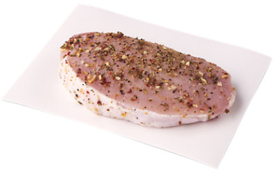 Meat Service Counter Pork Loin Chops Seasoned Boneless - 1 LB