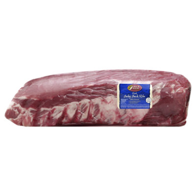 Meat Service Counter Open Nature Pork Ribs Loin Back Ribs - 2.50 LB