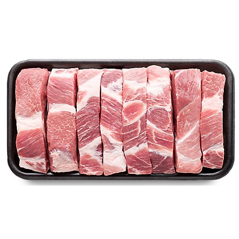 Meat Counter Pork Shoulder Country Style Ribs Boneless Over 3lbs Service Case - 3 LB
