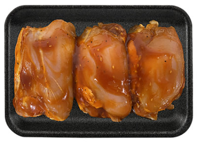 Chicken Thighs Boneless Yakiniku Sauce Marinated Service Case - 1 Lb - Image 1