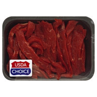 Meat Counter Beef USDA Choice Top Sirloin Strip Steak Boneless Service Case - 1.50 LB