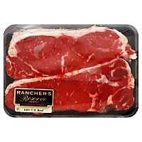 Meat Counter Beef Organic Top Loin New York Strip Steak Boneless Service Case - 2 LB - Image 1