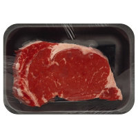 Meat Counter Beef Grass Fed Ribeye Steak Bone In Service Case - 1.50 LB