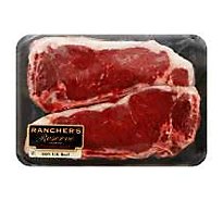 New York Strip Bone In Seasoned Steak Top Loin Beef 1 Count Service Case - 1 Lb