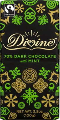 Divine Chocolate Bar Dark 70% Mint - Each