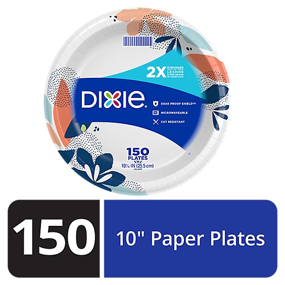 Dixie Everyday Paper Plates Printed 10 1/16 Inch - 150 Count