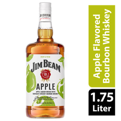 Jim Beam Whiskey Bourbon Kentucky Straight Apple 70 Proof - 1.75 Liter - Image 1