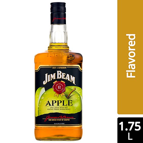 Jim Beam Whiskey Bourbon Kentucky Straight Apple 70 Proof - 1.75 Liter