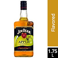 Jim Beam Whiskey Bourbon Kentucky Straight Apple 70 Proof - 1.75 Liter - Image 1