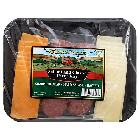 Wilmot Farms Party Tray Salami & Cheese Hard Salami Sharp Cheddar & Havarti - 12 Oz
