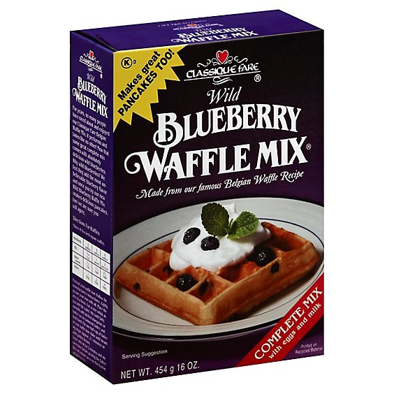 Classique Fare Wild Blueberry Waffle Mix With Eggs And Milk - 16 Oz