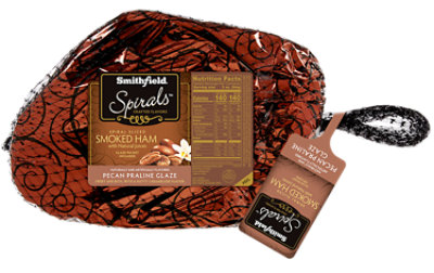 Smithfield Ham Spiral Sliced Pecan Praline Glazed - 10 Lb - Image 1