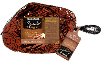 Smithfield Ham Spiral Sliced Pecan Praline Glazed - 10 Lb