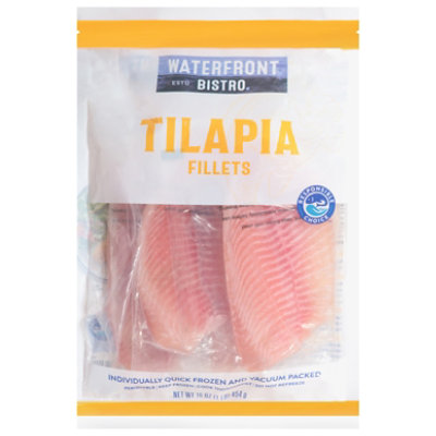 waterfront BISTRO Tilapia Fillets Bonesless & Skinless - 16 Oz