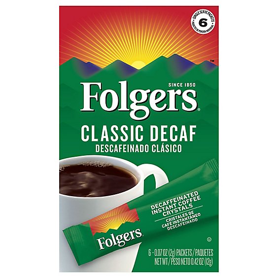 Folgers Coffee Instant Classic Decaf - 6-0.07 Oz