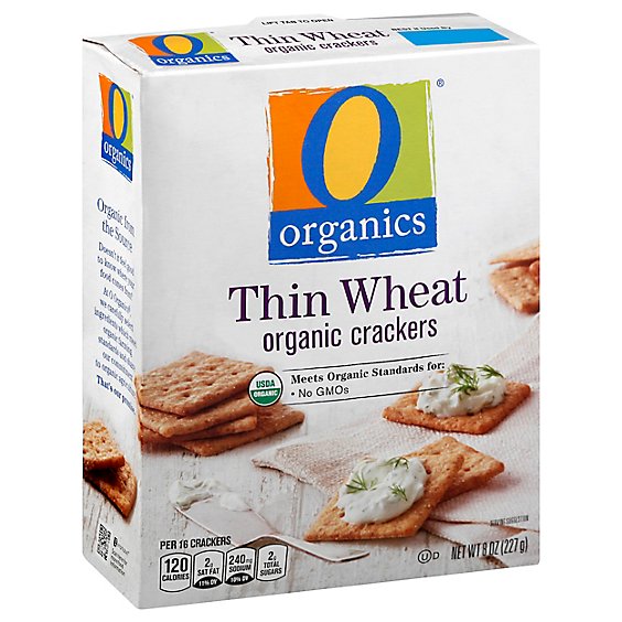 O Organics Organic Crackers Thin Wheat - 8 Oz