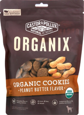 Castor & Pollux Organix Dog Cookies Peanut Butter Flavor Bag - 12 Oz - Image 2