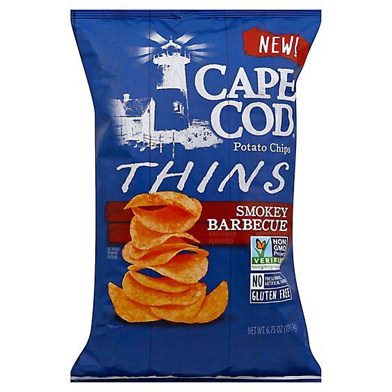 CAPE COD Potato Chips Thins Smoky Barbecue - 6.75 Oz