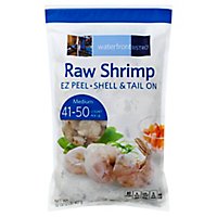 waterfront BISTRO Shrimp Raw Ez Peel Shell & Tail On Medium 41 To 50 Count - 32 Oz - Image 1