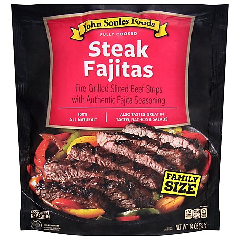 John Soules Beef Fajitas Family Size Fully Cooked - 14 Oz