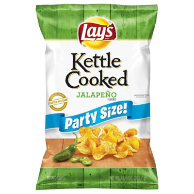 Lays Potato Chips Kettle Cooked Jalapeno Party Size! - 13.5 Oz - Image 2