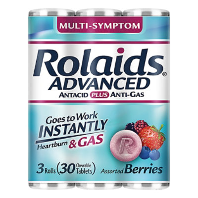 Rolaids Adv Antacid Berry - 30 Count