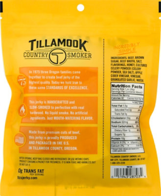 Tillamook Country Smoker Simply Crafted Beef Jerky Honey Glazed - 2.5 Oz - Image 6