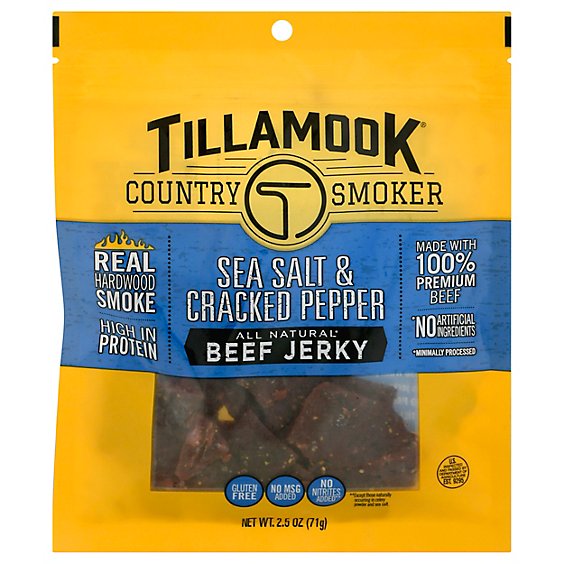 Tillamook Country Smoker Simply Crafted Beef Jerky Sea Salt & Pepper - 2.5 Oz