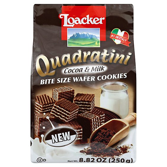 Loacker Quadratini Cocoa & Milk - 8.82 Oz