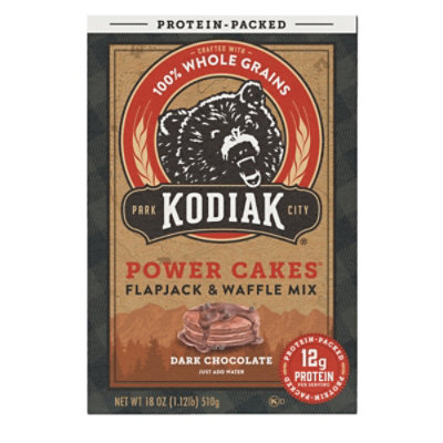 Kodiak Cakes Flapjack and Waffle Mix Power Cakes Dark Chocolate Protein Packed Box - 18 Oz