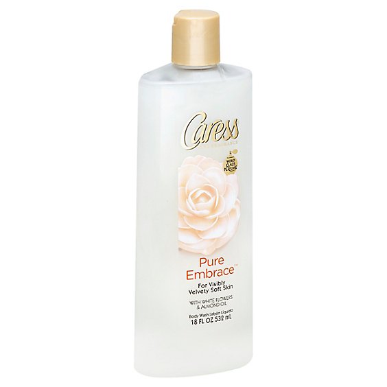 Caress Pure Embrace Body Wash Silkening with White Flowers & Almond Oil - 18 Fl. Oz.