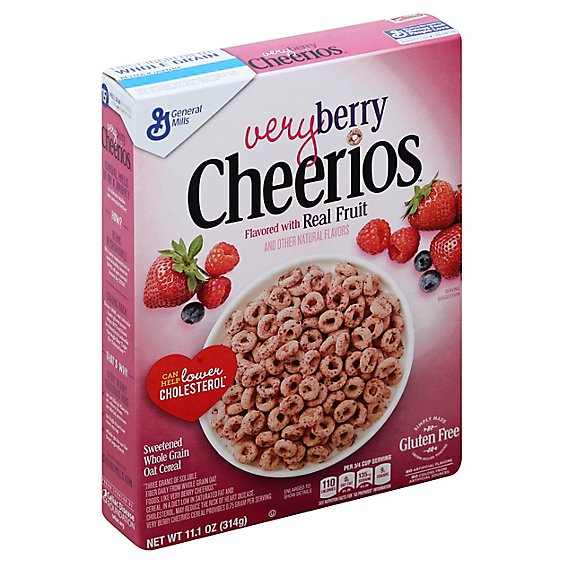 Cheerios Cereal Whole Grain Oats Very Berry Flavored With Real Fruit - 11.1 Oz