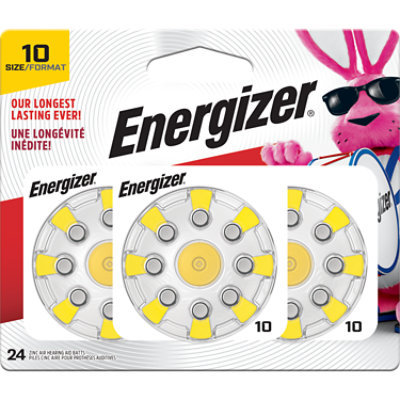 Energizer Yellow Tab Size 10 Hearing Aid Batteries - 24 Count - Image 1