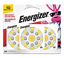 Energizer Yellow Tab Size 10 Hearing Aid Batteries - 24 Count